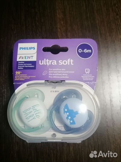 Соска пустышка avent 0 6 мес