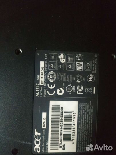 Монитор ЖК Acer AL1717