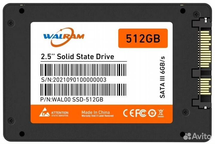 SSD твердотельный накопитель walram 512 гб