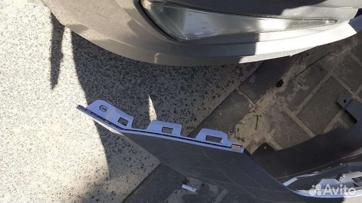 Hyundai Solaris 2014 бампер передний серебристый