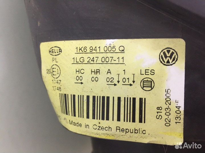 Фара 1K6941005Q Volkswagen Golf 5 (2003-2009)