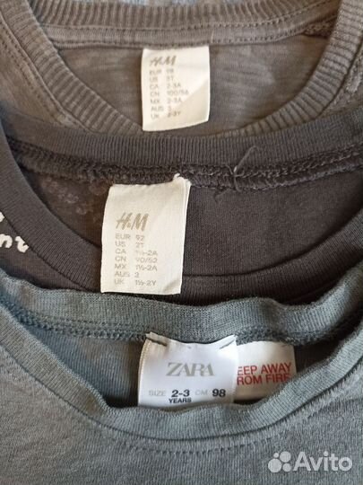 Футболки zara, hm 92-98р