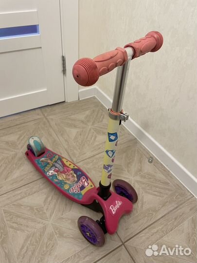 Складной самокат barbie со светящимися колесами