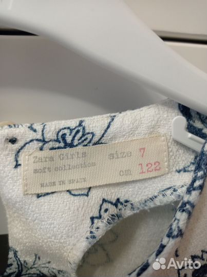 Платье для девочки, лен+хлопок, 122, Zara