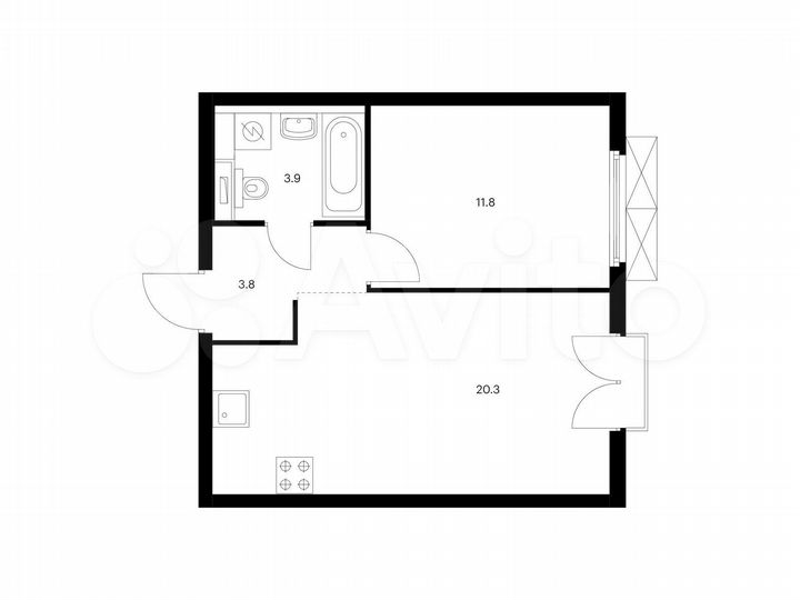 1-к. квартира, 39,8 м², 23/26 эт.