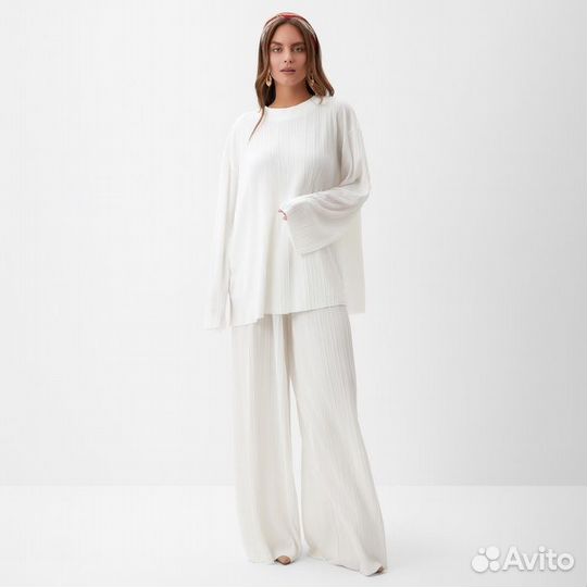 Костюм женский (блуза и брюки) mist Classic collection, р. 48-50, белый