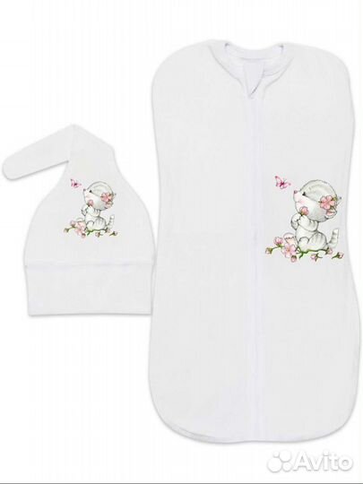 Пеленка кокон+ шапочка новые