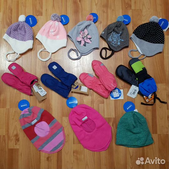 Шапки варежки lassie новые зимние