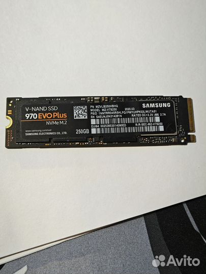 Ssd nvme m2 samsung 970 evo plus 250 gb