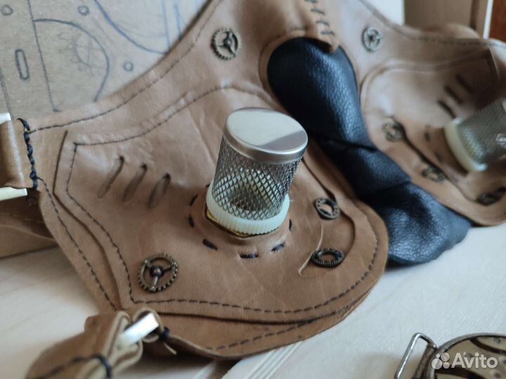 Маска стимпанк киберпанк готик аксессуар кожа