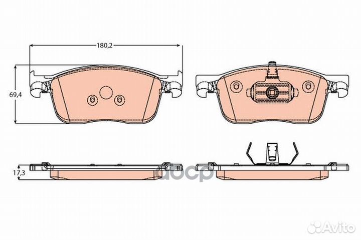 Колодки пер. peugeot expert 16 GDB2169 TRW