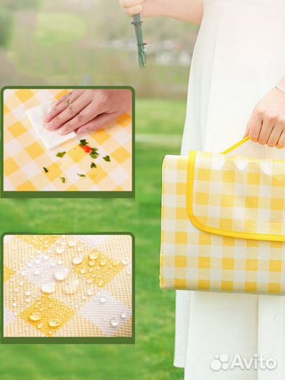 Коврик для пляжа и пикника большой непромокаемый