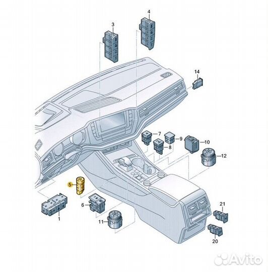 Кнопка старт-стоп Volkswagen Touareg CR7 cvmd 2019