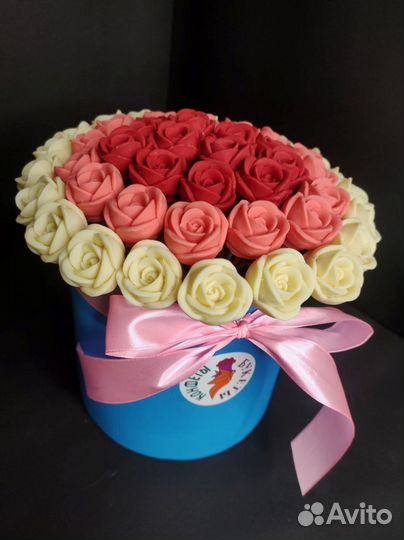 Розы из Бельгийского Шоколада - 51 шт в Коробке