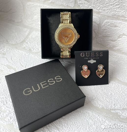 Набор Guess часы + серьги
