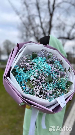 Гипсофила микс с эвкалиптом