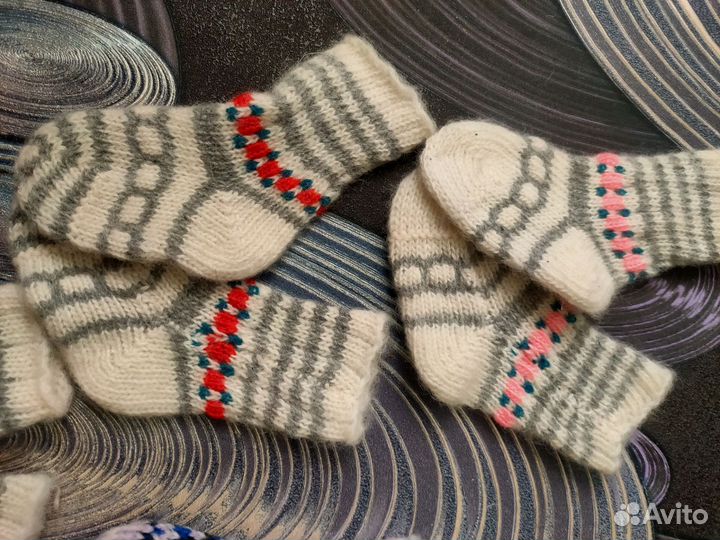 Носочки шерстяные для новорожденного 3-9 мес