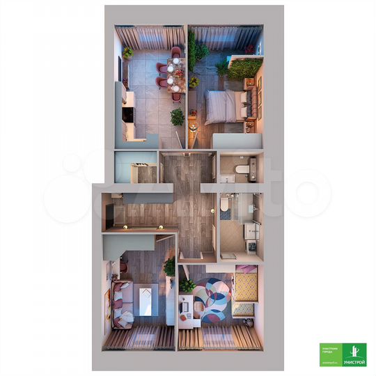 3-к. квартира, 74,1 м², 2/11 эт.