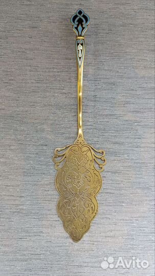Серебряная лопатка для торта СССР875 проба.Эмаль