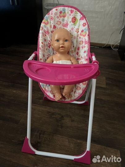 Стул, кроватка, переноска 3 в 1 для пупса