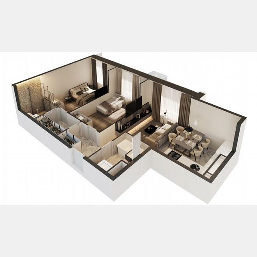 2-к. апартаменты, 61,6 м², 11/30 эт.