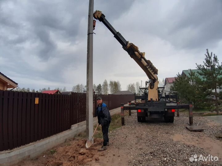 Ямобур установка столбов,электрик