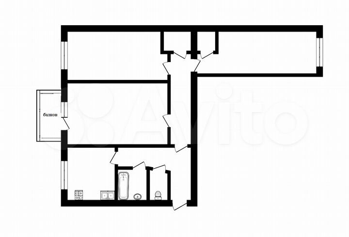 3-к. квартира, 49,8 м², 2/5 эт.