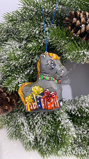 Елочная игрушка лошадка