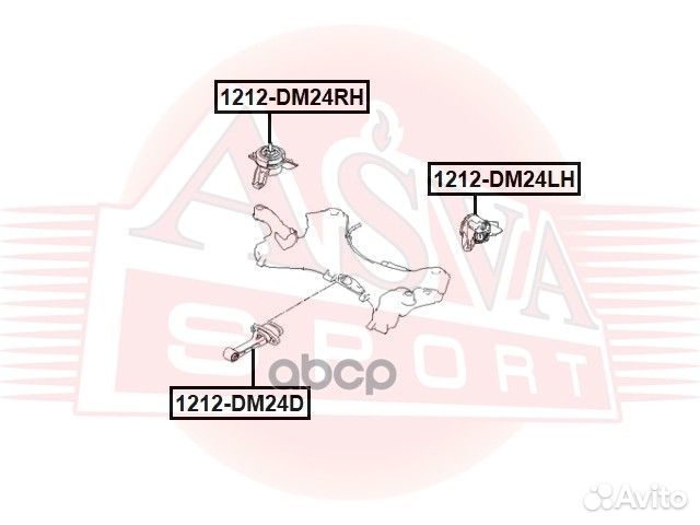 Опора двигателя левая лев 1212DM24LH asva