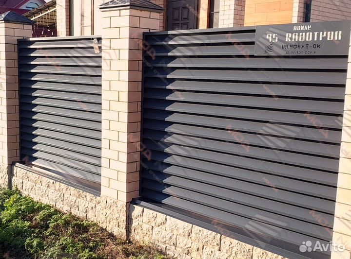 Забор жалюзи металлический