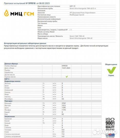 Xenol hill SAE 15W-40 CI-4 ultra avangarde