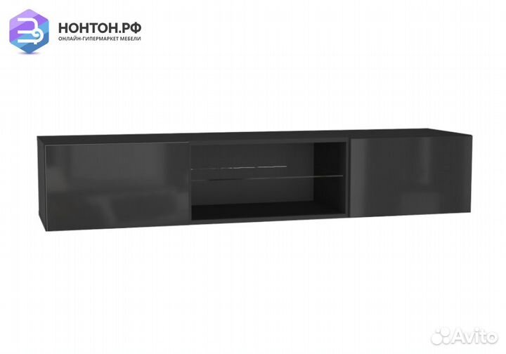 Шкаф навесной Point Тип-33 черный глянец / черный