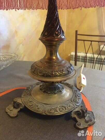 Старинная Лампа настольная с Орлом бронзовым Редка