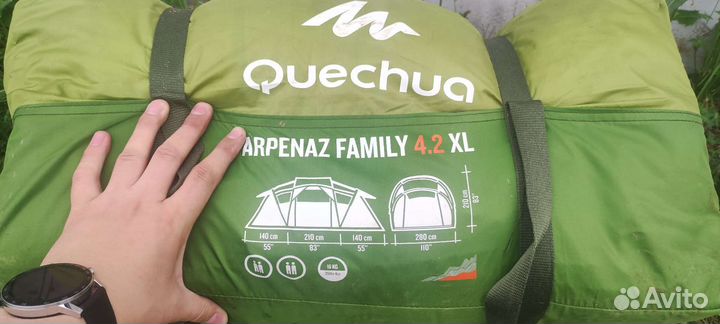 Палатка quechua arpenaz family 4.2 (зелёная)