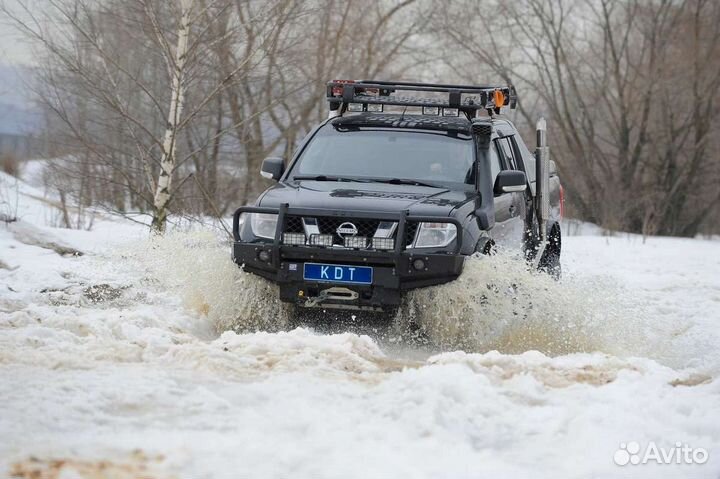 Передний силовой бампер с кенгурином алюминиевый