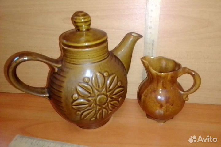 Чайник заварочный керамический и молочник из СССР