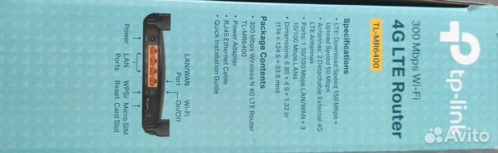 300 Mbps Wi-Fi 4G LTE Роутер Tp-link TL-MR6400