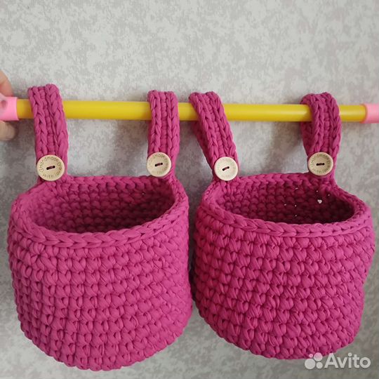 Вязаные корзинки
