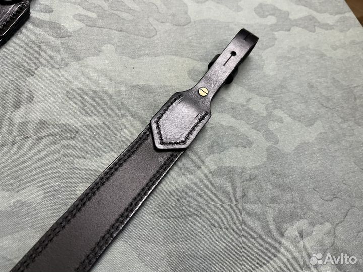 Ремень для ружья натуральная кожа черный