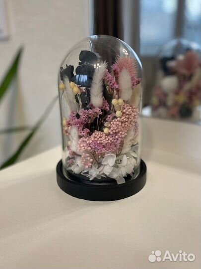 Композиция из сухоцветов клош