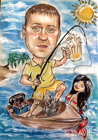 Портрет по фото, шарж - лучший подарок близким