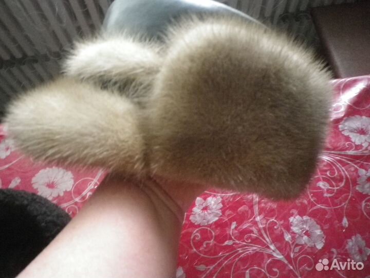 Шапка мужская кожа -норка