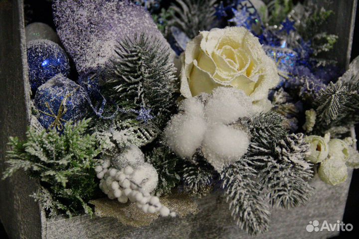 Новогодние композиции в ящиках