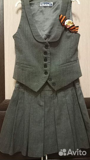 Школьная форма для девочки 128 134 серая