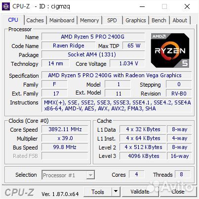 AMD Ryzen 5 PRO 2400G