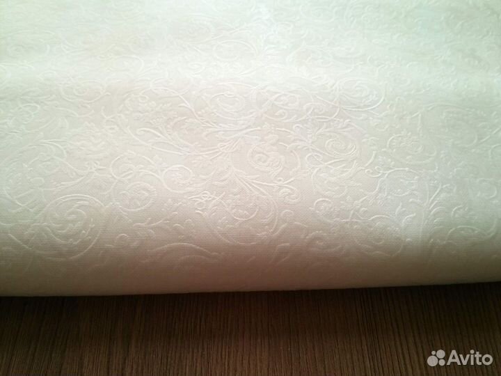 Скатерть хлопковая с прозрачным покрытием новая