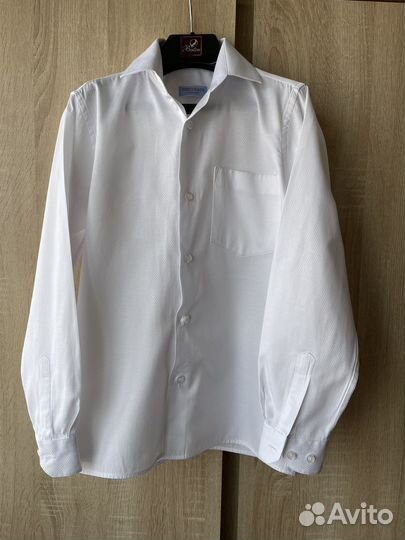 Рубашка белая для мальчика 128