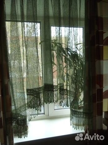 Штора-тюль 280х(115-140) см с кистями, новая