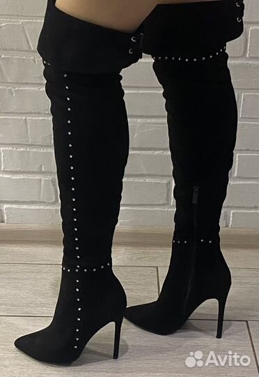 Ботфорты замшевые