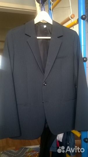Пиджак школьный, темно серый 158 см